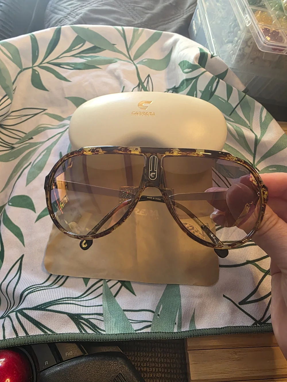 NWOT Carrera Endurance 65/N Special Edition Aviator Sunglasses Tortoise Brown